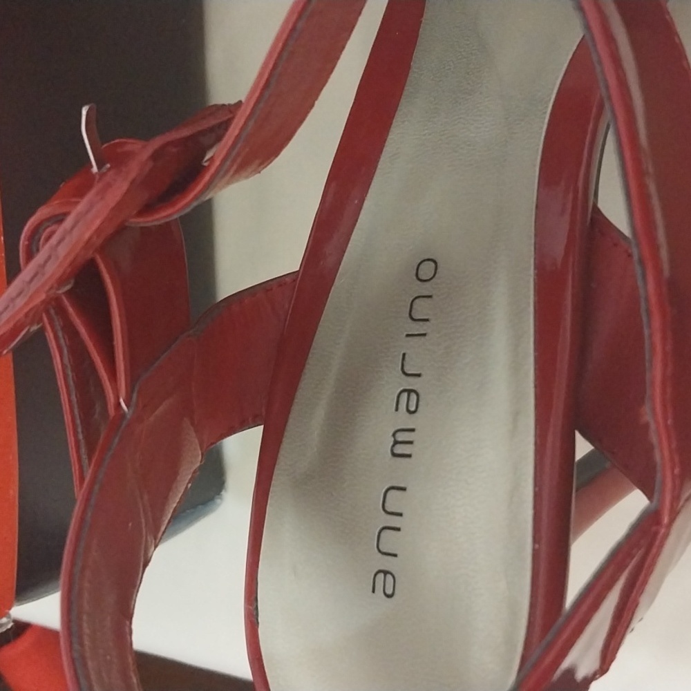 ANN Marino open toe Ankle Strap W/big buckle.Patent Leather. 4"Heels. - Picture 7 of 7